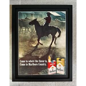 Framed 1968 Vintage Marlboro Cigarettes Print Ad